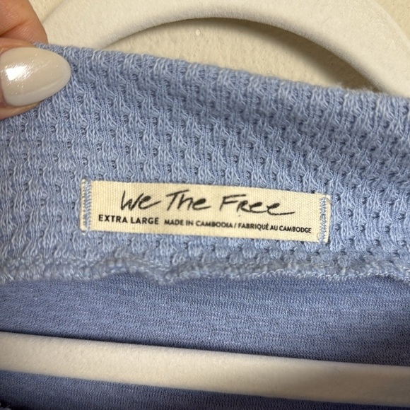 NWT Free People We the Free Bunny Long Sleeve Boatneck Cropped Tee Size XL - Picture 2 of 7